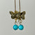 BUTTERFLIES: Turuoise, Gold Butterfly Earrings