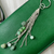Silver Tassel with Natural Green Gemstones Keychain