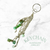 Silver Tassel with Natural Green Gemstones Keychain