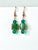 TOGETHER: Rose Gold Green Crystal and Stone Earrings