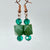 TOGETHER: Rose Gold Green Crystal and Stone Earrings