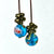 ENIGMA: Bronze Blue Floral Glass Earrings