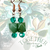 TOGETHER: Rose Gold Green Crystal and Stone Earrings