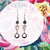 SWEETHEART: Silver Floral, Pink Hearts Glass Earrings