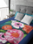 Beloved Floral Minky Fleece Blanket on Navy Bed