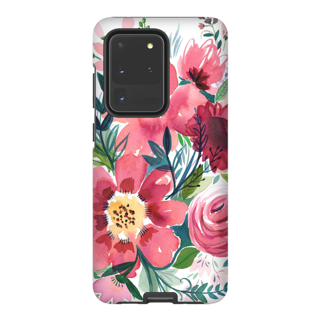  Galaxy S20 Cute Mixed Flower Bouquet Dark Floral Pattern Case :  Cell Phones & Accessories